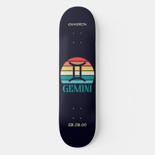 Astrologie Skateboard avec symbole Gemini (Recto)