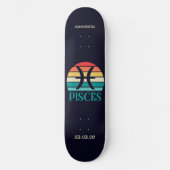 Astrologie Skateboard avec symbole Pisces (Recto)