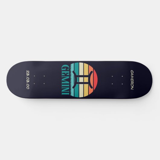 Astrologie Skateboard met Gemini Symbool (Horizontaal)