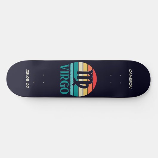 Astrologie skateboard met Maagd symbool (Horizontaal)