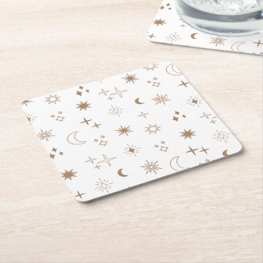 Astrologie Sterpatroon Vierkante Kartonnen Onderzetter (Schuin)