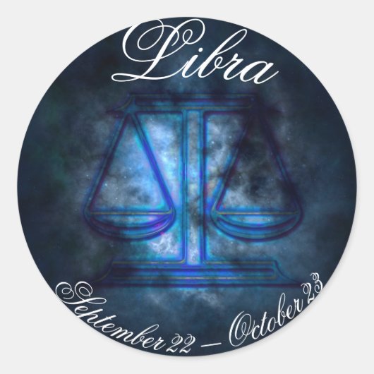 Astrologie Teken Weegschaal Horoscoop Schaal Symbo Ronde Sticker (Voorkant)