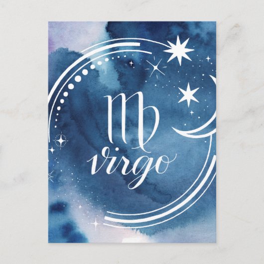 Astrologie waterverf - Virgo Briefkaart (Voorkant)