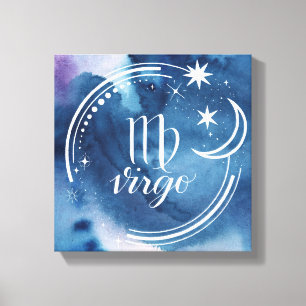 Astrologie waterverf - Virgo Canvas Afdruk