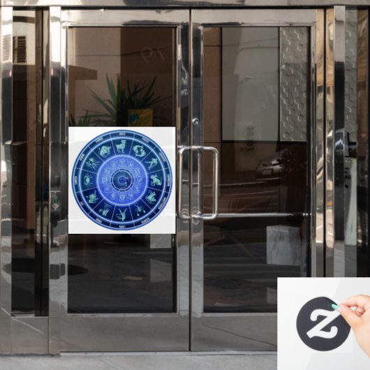 Astrologie wiel sticker (Kantoordeur)