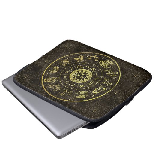 astrologie Zodiac en Cobweb magisch Laptop Sleeve (Voorkant onderkant)