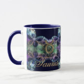 Astrologie Zodiac Sign Taurus the Bull Paars/Gold Mok (Links)