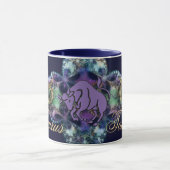 Astrologie Zodiac Sign Taurus the Bull Paars/Gold Mok (Midden)