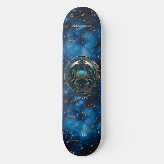 Astrologie Zodiac Teken Kanker Gepersonaliseerd Sk Skateboard (Voorkant)