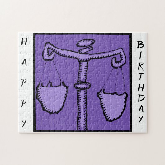 Astrologie Zodiac Weegtekening Birthday Puzzle Legpuzzel (Horizontaal)