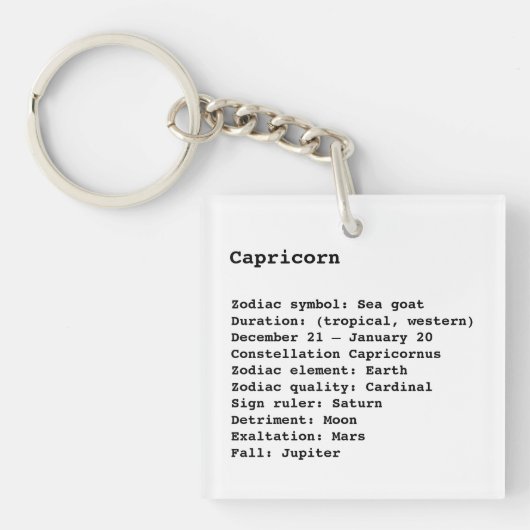 Astrologie zwart wit sleutelhanger (Voorkant)