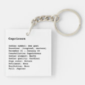 Astrologie zwart wit sleutelhanger (Achterkant)