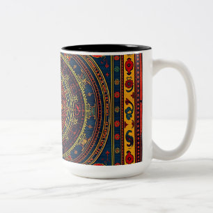 Astrologisch Oriental Rug Design Tweekleurige Koffiemok