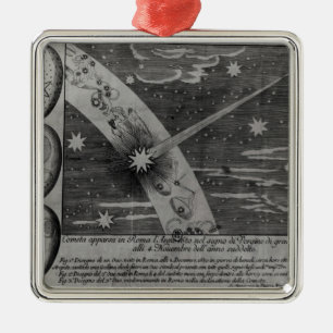 Astrologisch schema van de komeet metalen ornament