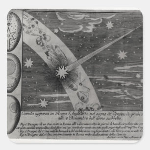 Astrologisch schema van de komeet vierkante sticker