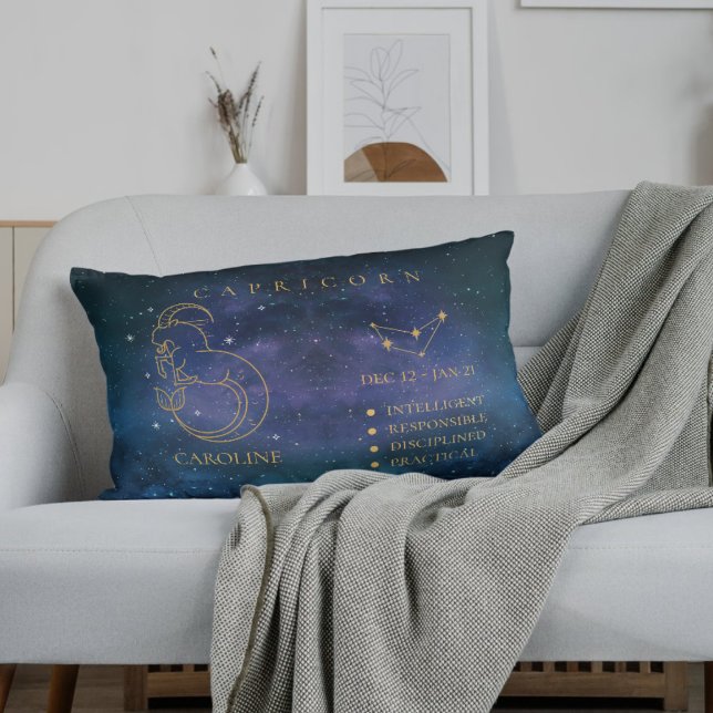 Astrologisch sterrenbeeld Steenbok Naam Gift Accent Kussen (Astrological Zodiac Sign Capricorn Name Gift Accent Pillow)
