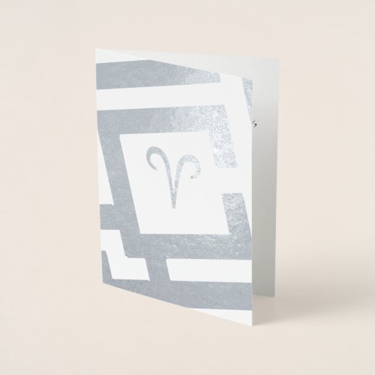 Astrologisch teken Ram Zilver Decor Aangepaste tek Folie Kaarten (Voorkant)