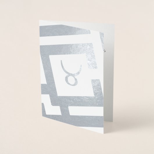 Astrologisch teken Stier Zilver Decor Aangepaste t Folie Kaarten (Voorkant)