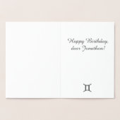 Astrologisch teken Tweelingen Zilver Decor Aangepa Folie Kaarten (Binnen)