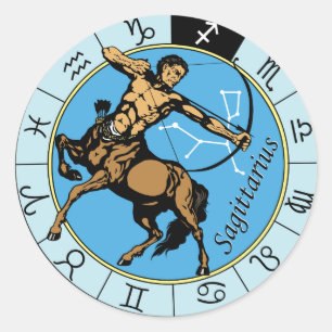 astrologisch zodiale sagittarius-teken ronde sticker