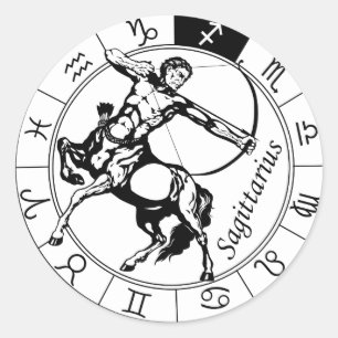astrologisch zodiale sagittarius-teken ronde sticker
