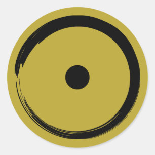 Astrologisch zonnebord - boeddhisme Zen Cirkel 1 Ronde Sticker