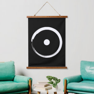 Astrologisch zonnebord - boeddhisme Zen Cirkel 2 Hangend Wandkleed