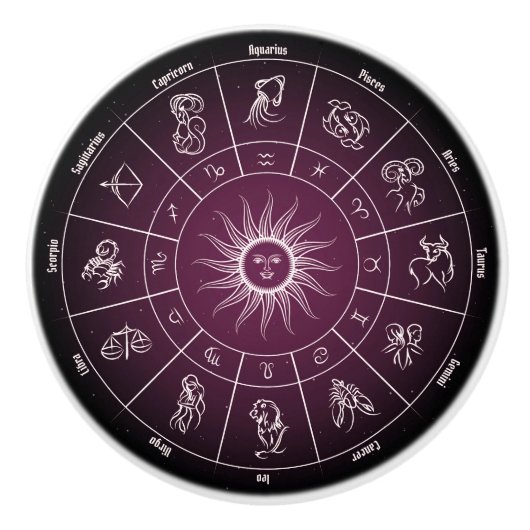 astrologische cirkel keramische knop (Voorkant)