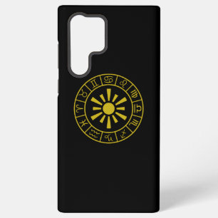 Astrologische Dierenriem Symbolen Wheel+Sun Gold Samsung Galaxy Hoesje