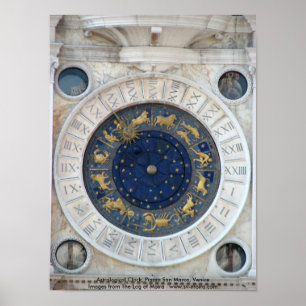 Astrologische klok, Piazza San Marco, Venetië Poster