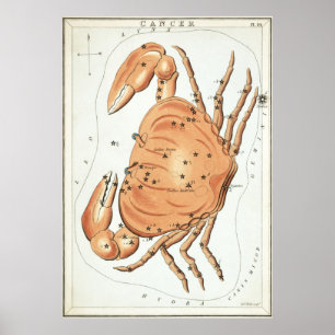 Astrologische tekening kanker poster