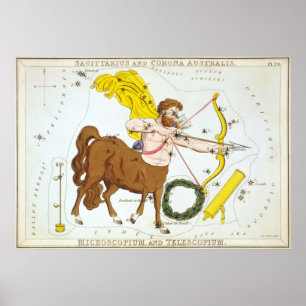 Astrologische tekening van Sagittarius Poster