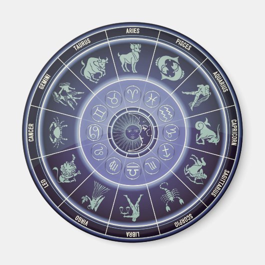 astrologische wielmagneet magneet (Voorkant)