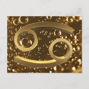 Astrologische Zodiac-signalen Sun Sign Cancer Gold Briefkaart