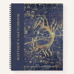 Astrology Cancer Horoscope Sketchbook with Name Notitieboek