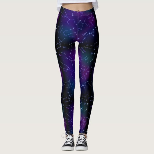 Astrology Constellation Stars Space Pattern Leggings (Voorkant)