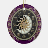Astrology Sun en Moon Personalized Keramisch Ornament (Links)