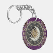 Astrology Sun en Moon Personalized Sleutelhanger (Voorkant Links)