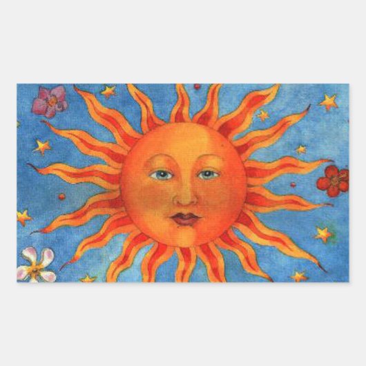 Astrology Sun Rechthoekige Sticker (Voorkant)