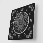 ASTROLOGY WALL CLOCK VIERKANTE KLOK (Hoek)
