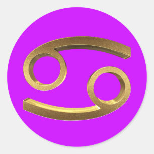 Astrology Zodiac Sign Cancer Gold look Symbol Eleg Ronde Sticker