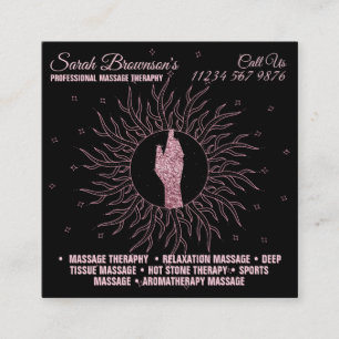 Astroloog Massage Therapie Healing Hand Ster Vierkante Visitekaartje