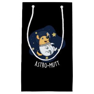 Astromutt Funny Dog Astronaut Pun Dark BG Klein Cadeauzakje
