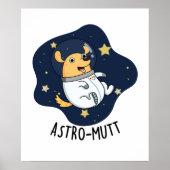 Astromutt Grappige Hond Astronaut Pun Poster (Voorkant)