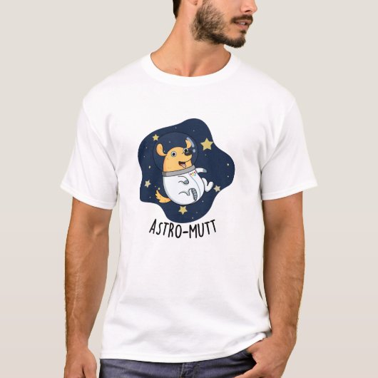 Astromutt Grappige Hond Astronaut Pun T-shirt (Voorkant)