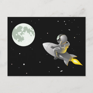 Astronaut aan de maan briefkaart