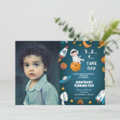 Astronaut Aangepaste foto ruimte planeten blauwe t Kaart (Staand voorkant)