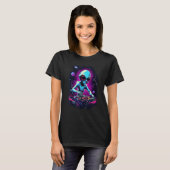 Astronaut Alien DJ Alien DJing in Space EDM Alien  T-shirt (Voorkant volledig)