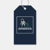 Astronaut & Alien, Outerspace Party Cadeaulabel (Voorkant)