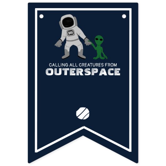 Astronaut & Alien, Outerspace Party Vlaggetjes (Eerste vlag)